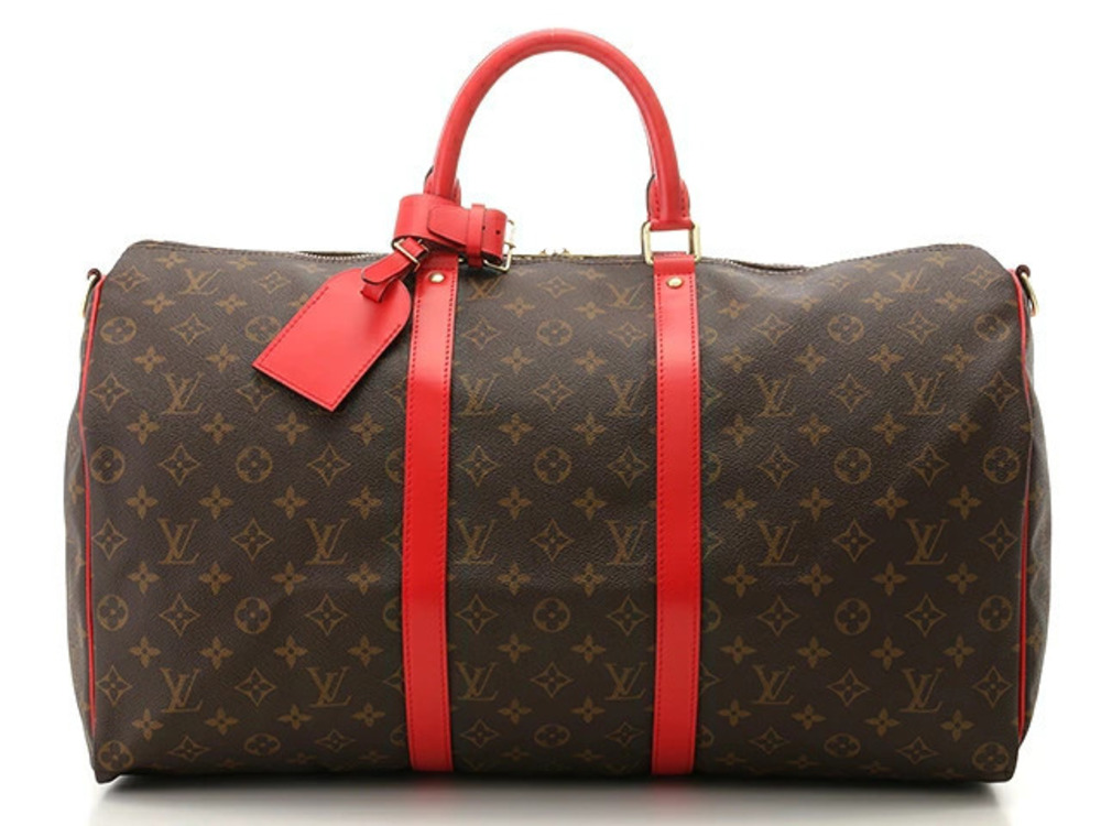 LOUIS VUITTON Keepall Bandouliere Boston Bag Monogram Poppy Red